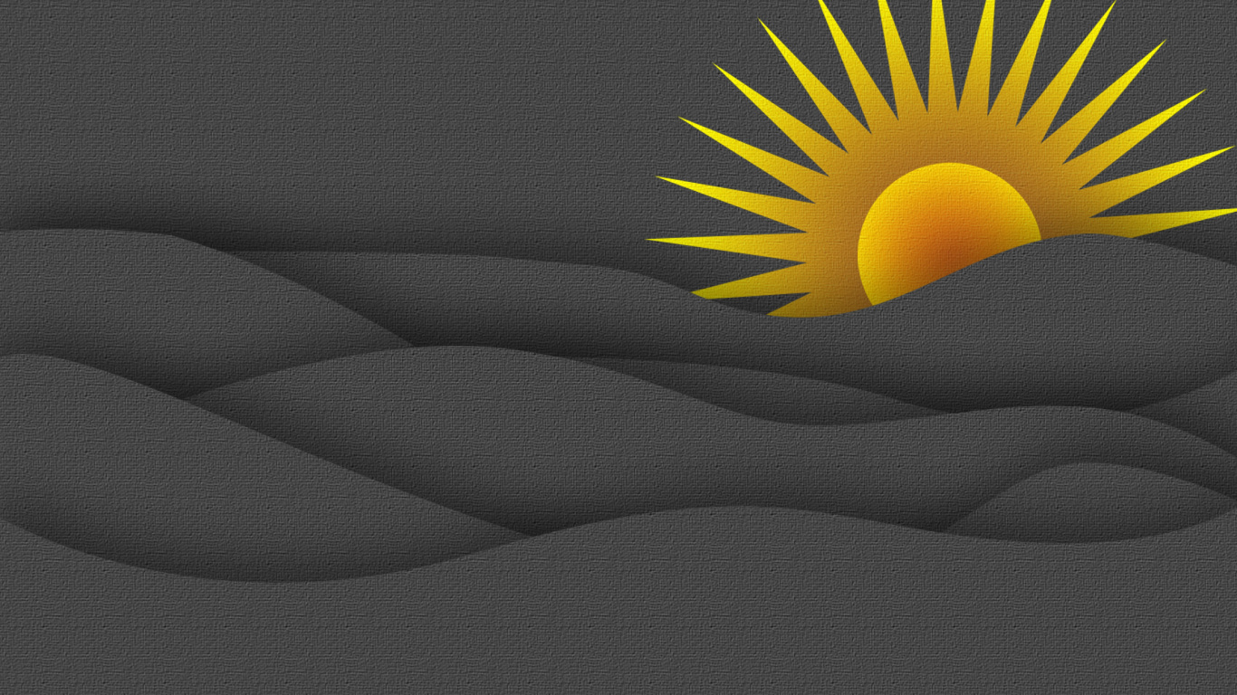 Sun on Black Textile Illustration. Wallpaper in 1366x768 Resolution