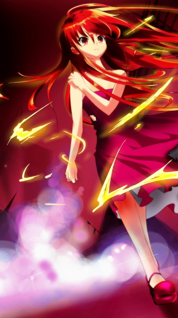 Personnage D'anime Féminin Aux Cheveux Rouges. Wallpaper in 720x1280 Resolution