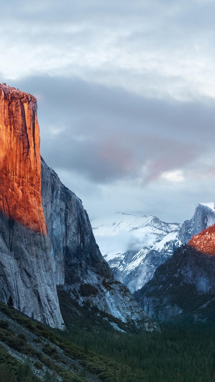 OS X El Capitan, Operating System, Mountainous Landforms, Mountain, Natural Landscape. Wallpaper in 720x1280 Resolution