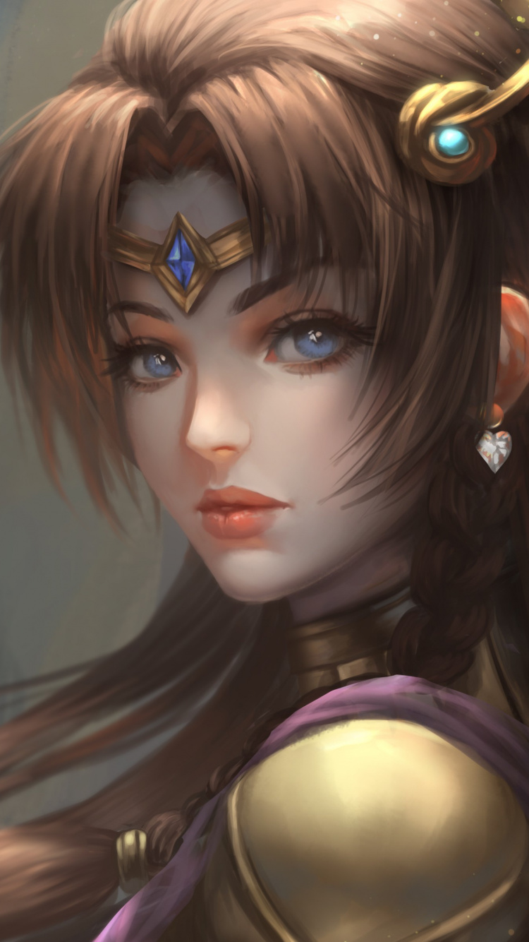 Personnage D'anime Fille Aux Cheveux Bruns. Wallpaper in 750x1334 Resolution