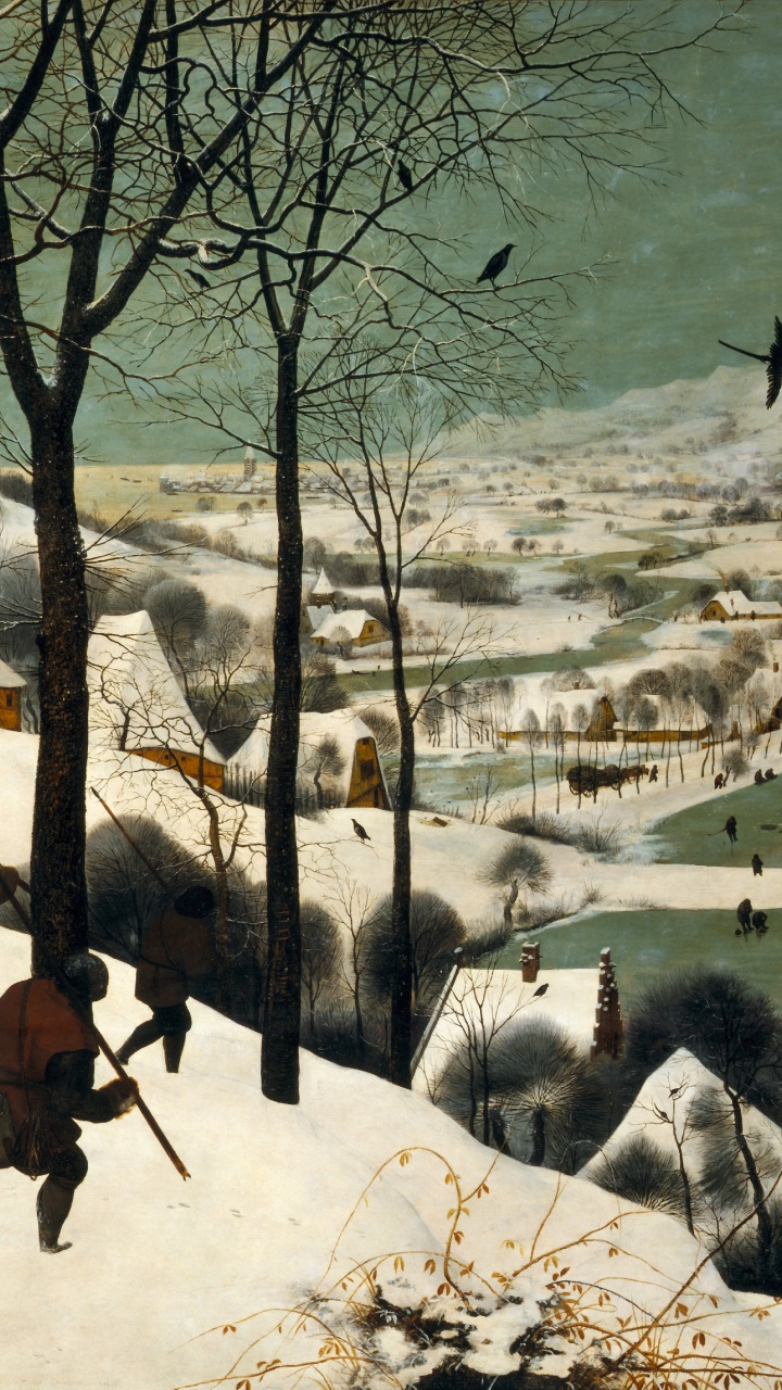 People Walking on Snow Covered Ground Near Houses During Daytime. Wallpaper in 720x1280 Resolution