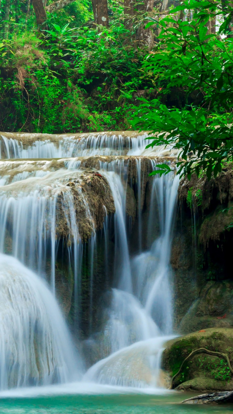 Time Lapse Photography of Waterfalls. Wallpaper in 750x1334 Resolution
