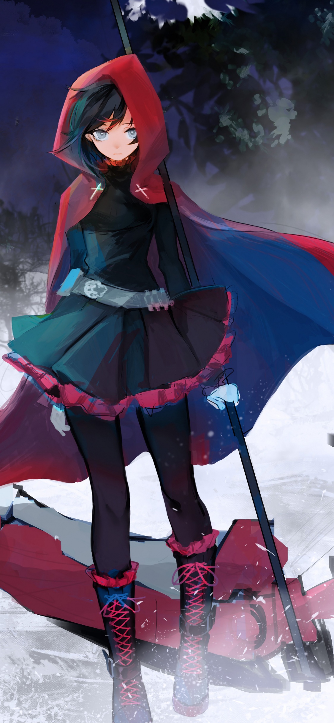 Femme en Robe Verte et Rouge Tenant un Parapluie Rouge. Wallpaper in 1125x2436 Resolution