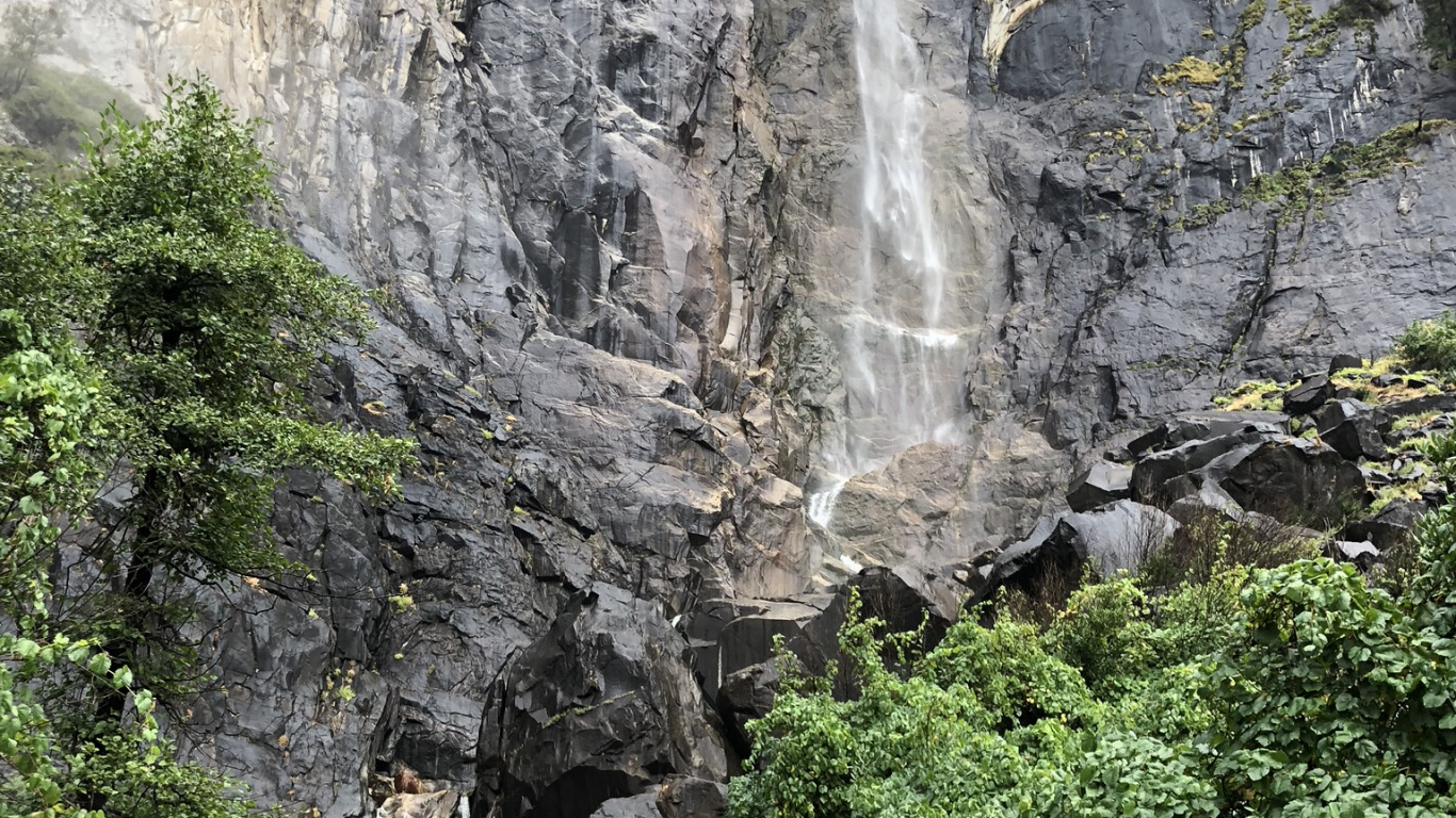 Wasserfall, Wasser, Rock, Aufschluss, Naturlandschaft. Wallpaper in 1366x768 Resolution
