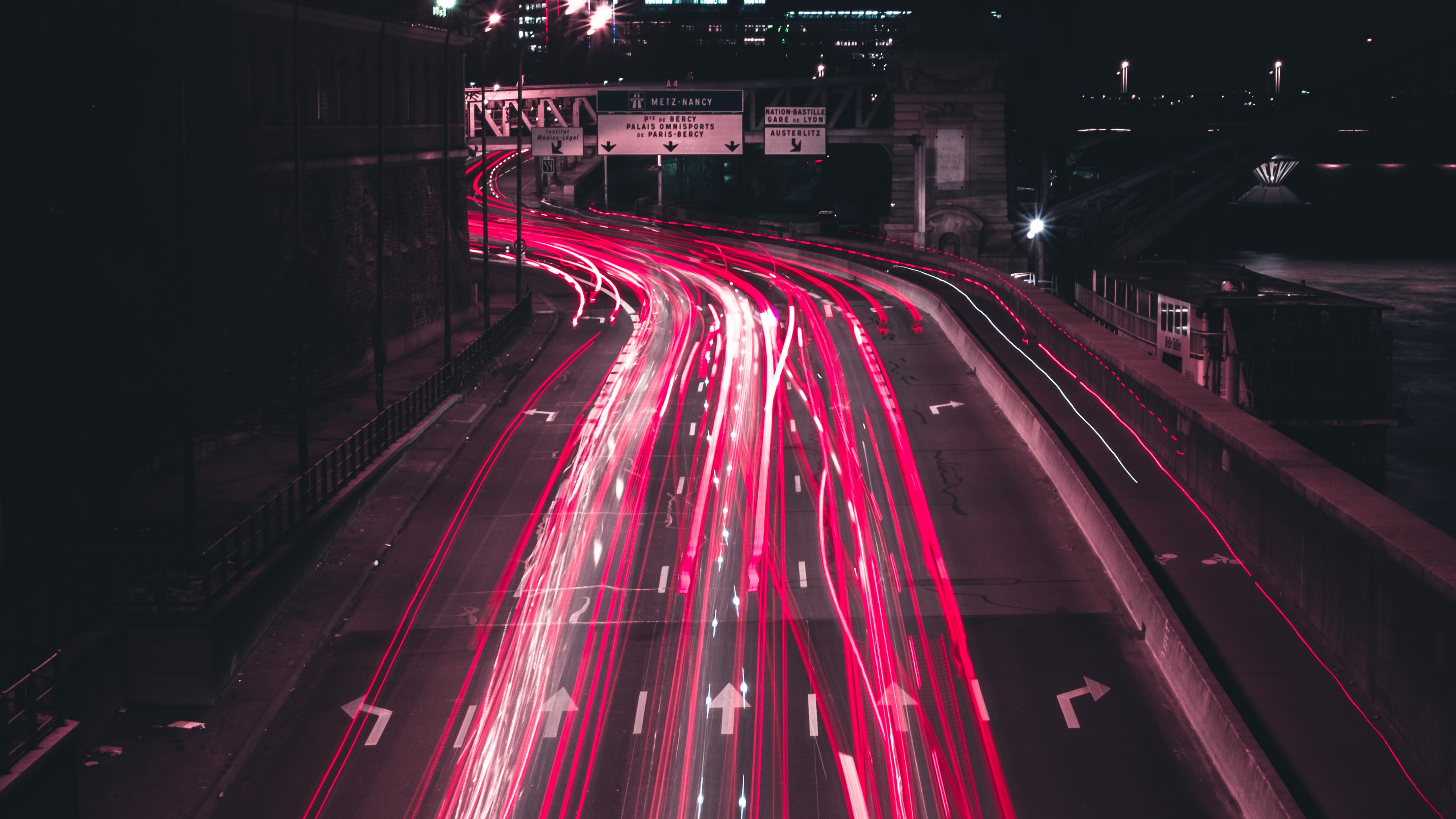Time Lapse Photography of Cars on Road During Night Time. Wallpaper in 3840x2160 Resolution