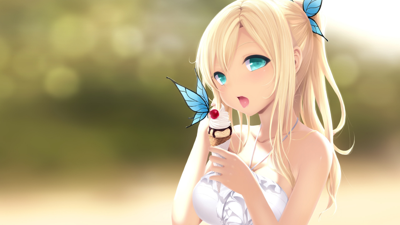 Blonde Haired Girl Anime Character. Wallpaper in 1280x720 Resolution