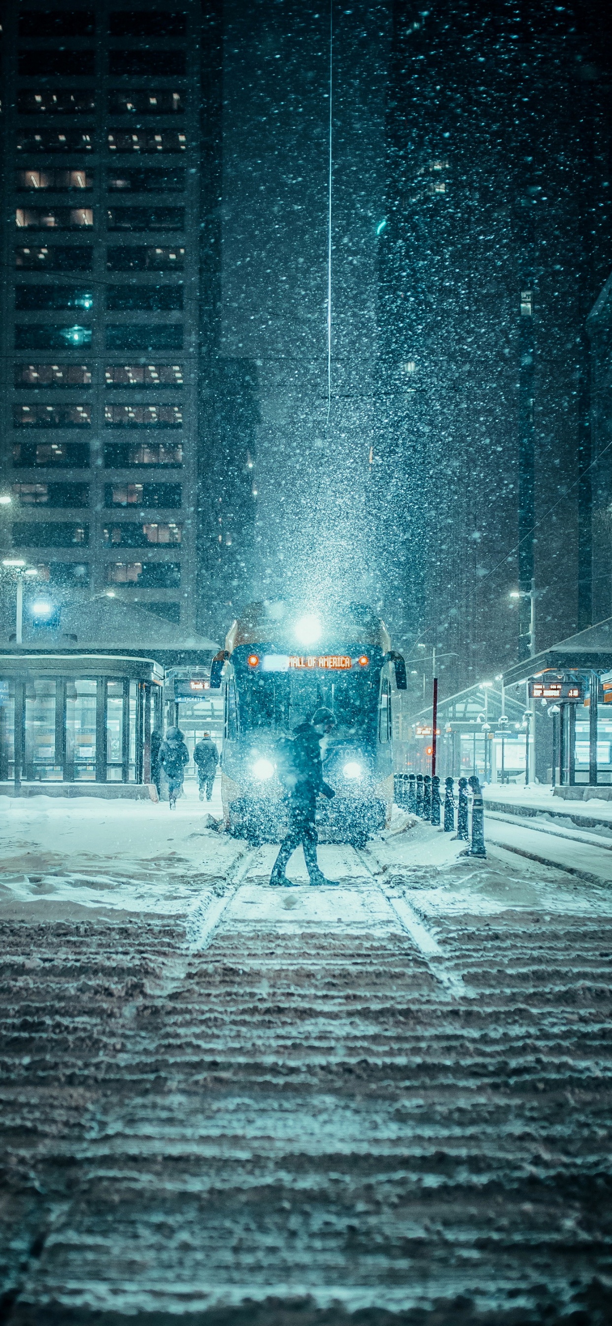 Winter City, Snow, Winter, City, Seoul. Wallpaper in 1242x2688 Resolution