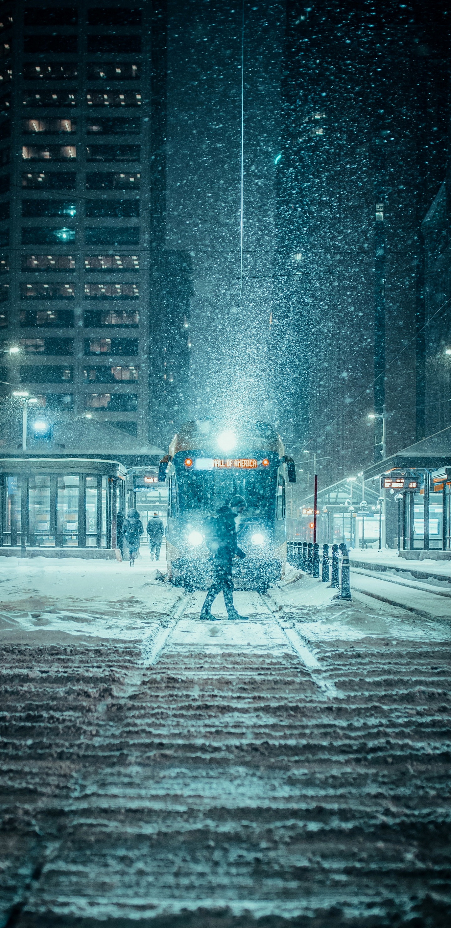 Winter City, Snow, Winter, City, Seoul. Wallpaper in 1440x2960 Resolution