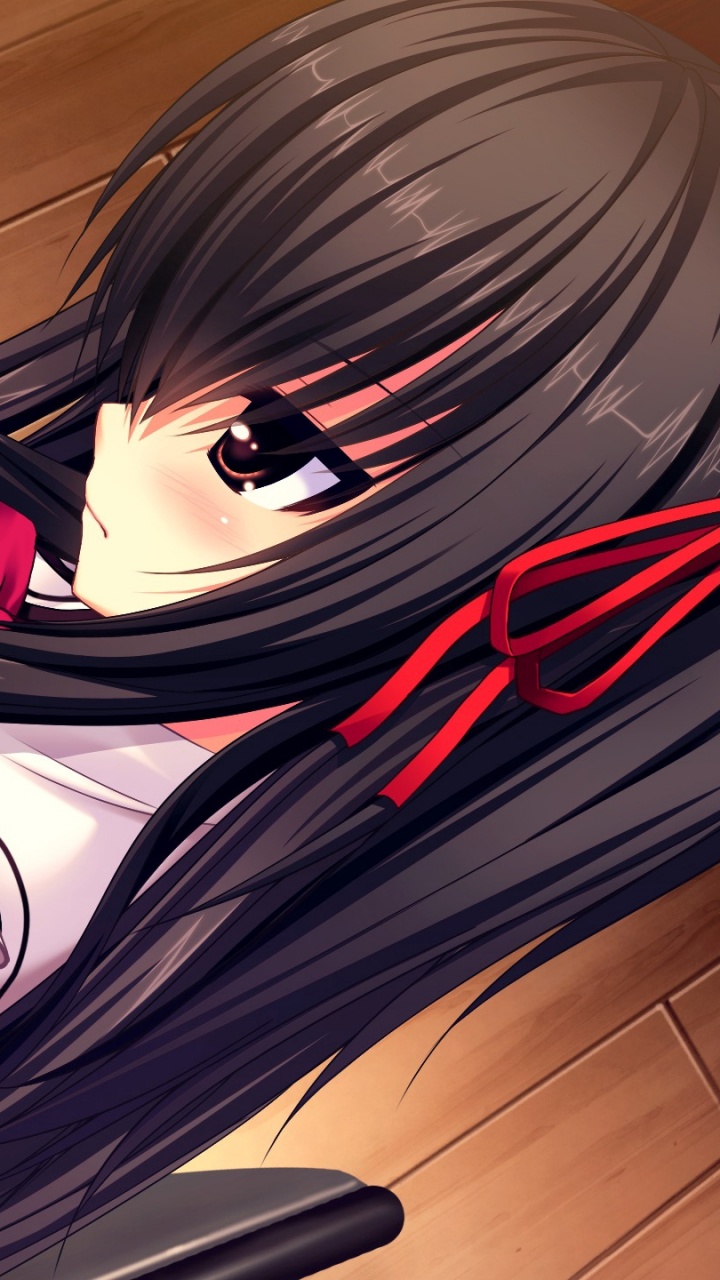 Femme Aux Cheveux Violets Personnage D'anime. Wallpaper in 720x1280 Resolution