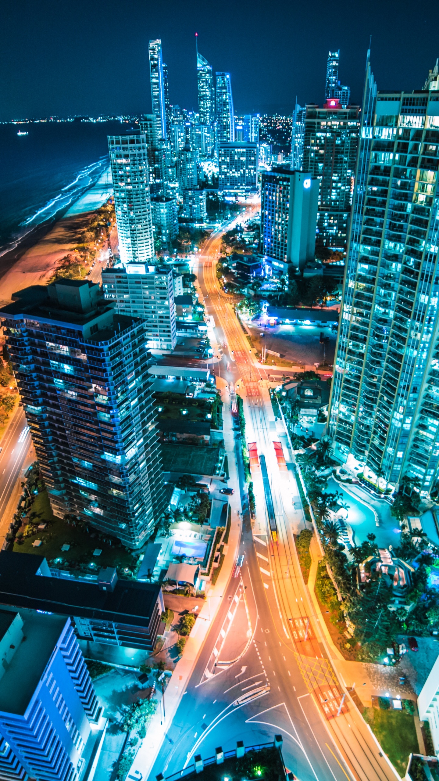 City Skyline During Night Time. Wallpaper in 1440x2560 Resolution