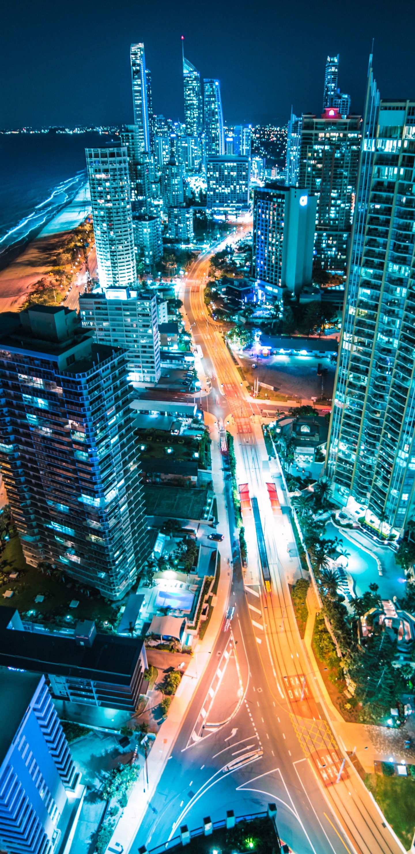 City Skyline During Night Time. Wallpaper in 1440x2960 Resolution