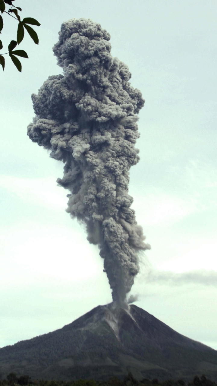 山锡纳朋, 火山灰, 烟雾, Eldgos, 天空 壁纸 720x1280 允许