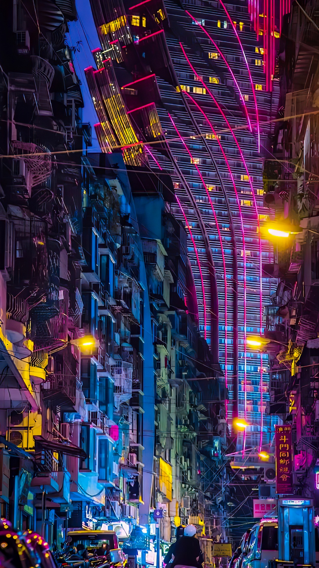 Apple, Bâtiment, Lumière, Purple, Éclairage. Wallpaper in 1080x1920 Resolution