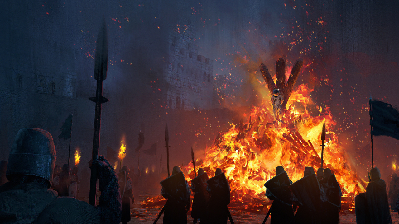 Bonfire, Art, Concept Art, Digital Art, Light. Wallpaper in 1280x720 Resolution