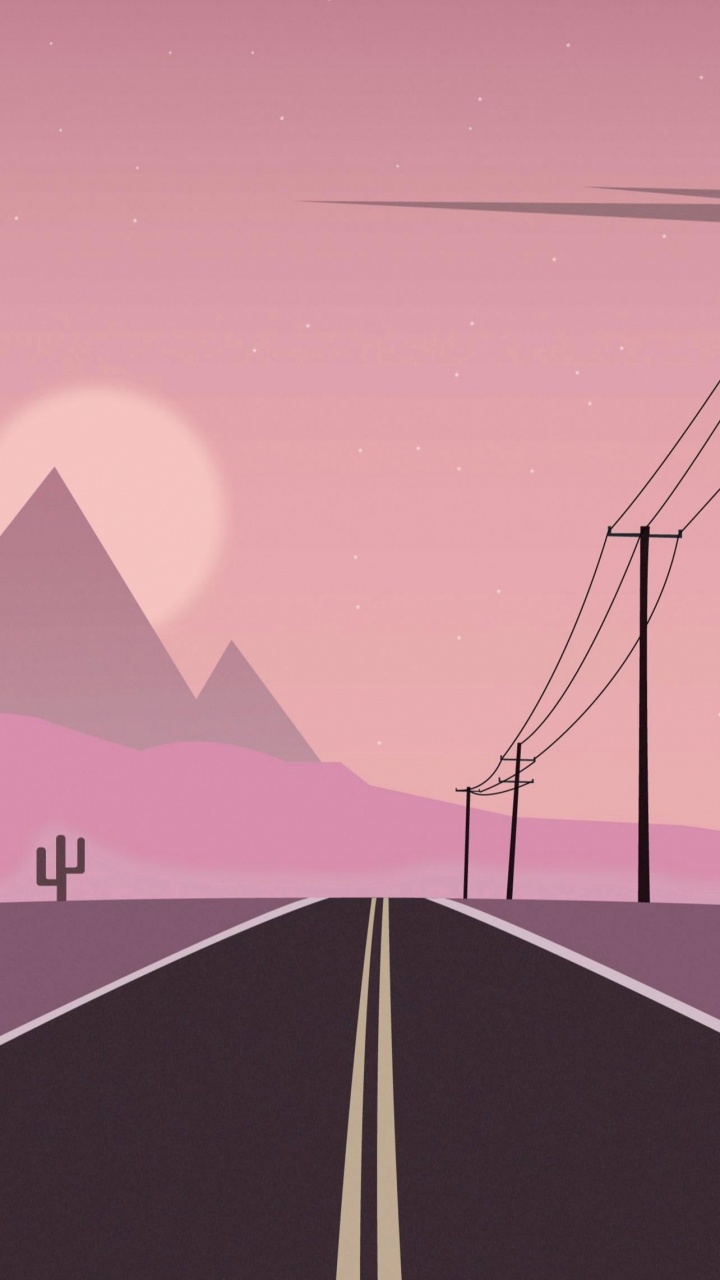 Ecoregion, Purple, Slope, Asphalt, Pink. Wallpaper in 720x1280 Resolution