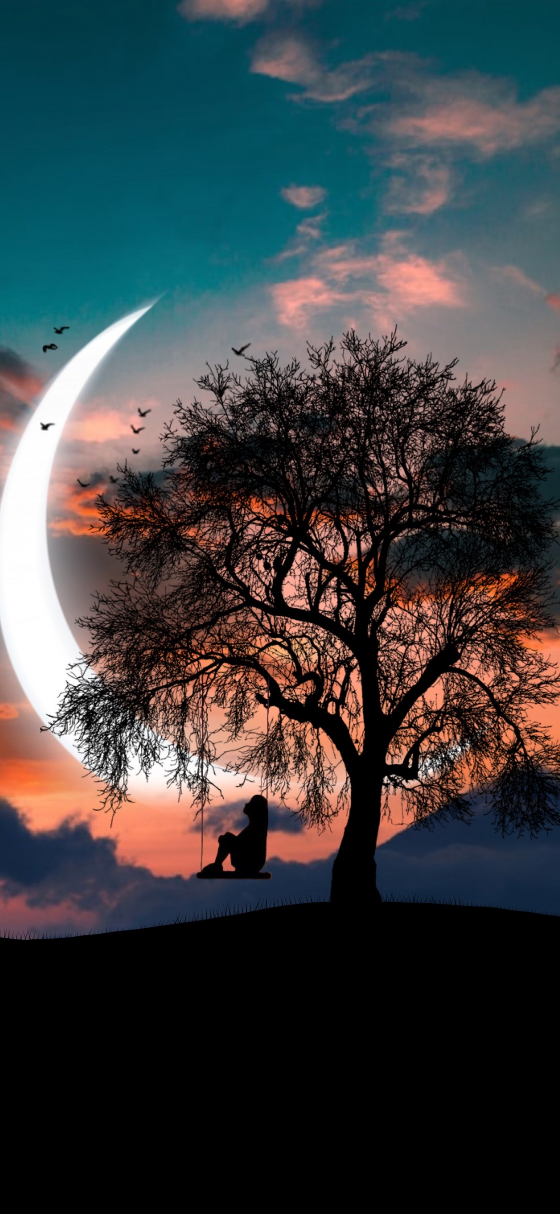 Color, L'heure Dorée, Horizon, Nuit, Atmosphère. Wallpaper in 1125x2436 Resolution