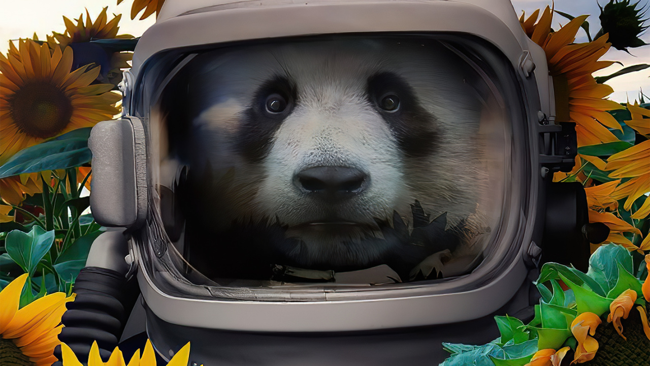 Panda, Great Dane, Carnivores, Jaune, Heureux. Wallpaper in 1280x720 Resolution