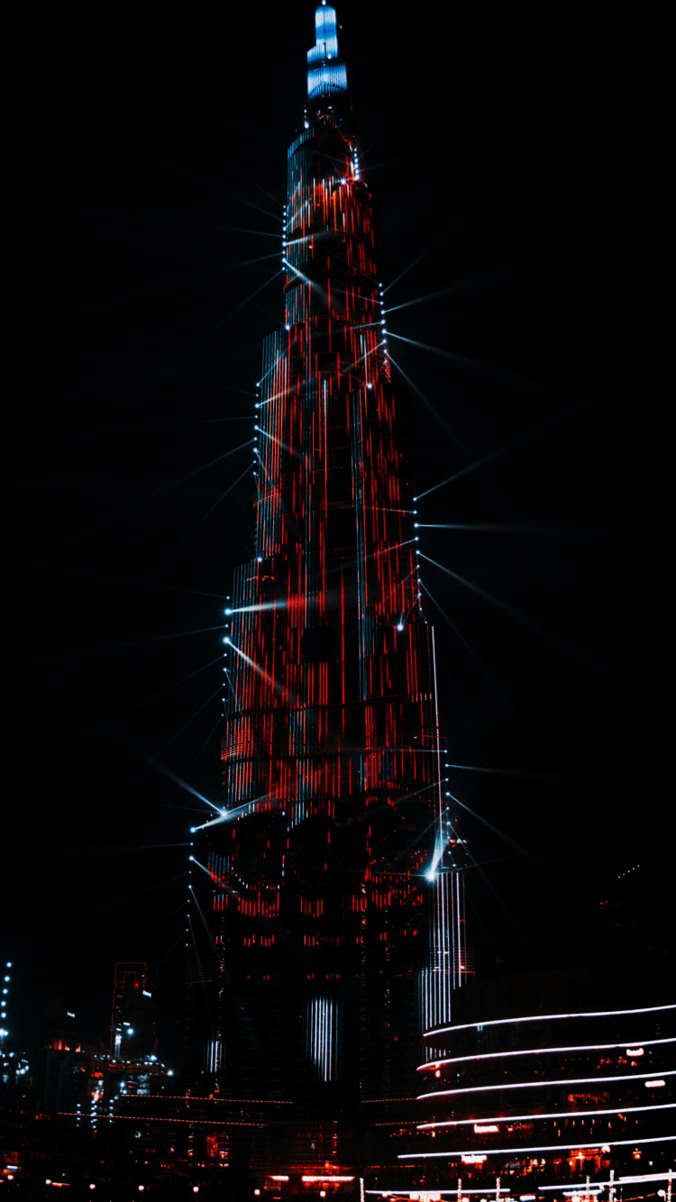 Burj Khalifa, Torre, Edificio, Electricidad, Torre de Bloques. Wallpaper in 750x1334 Resolution