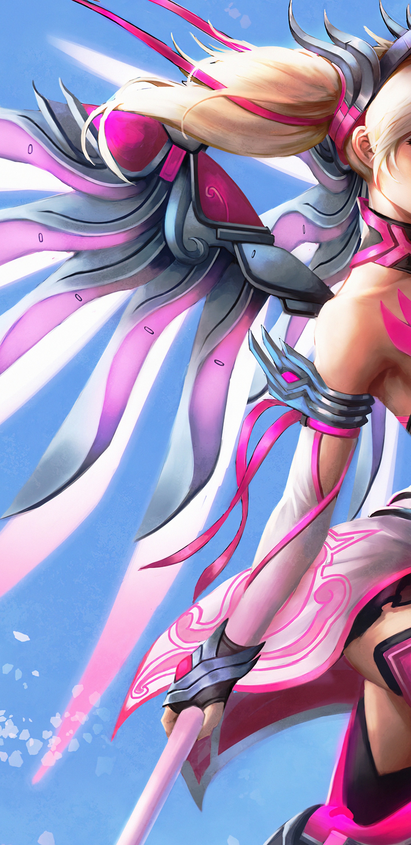 Arte de Misericordia Rosa de Overwatch, Supervisión, Misericordia, Arte, Sombra. Wallpaper in 1440x2960 Resolution