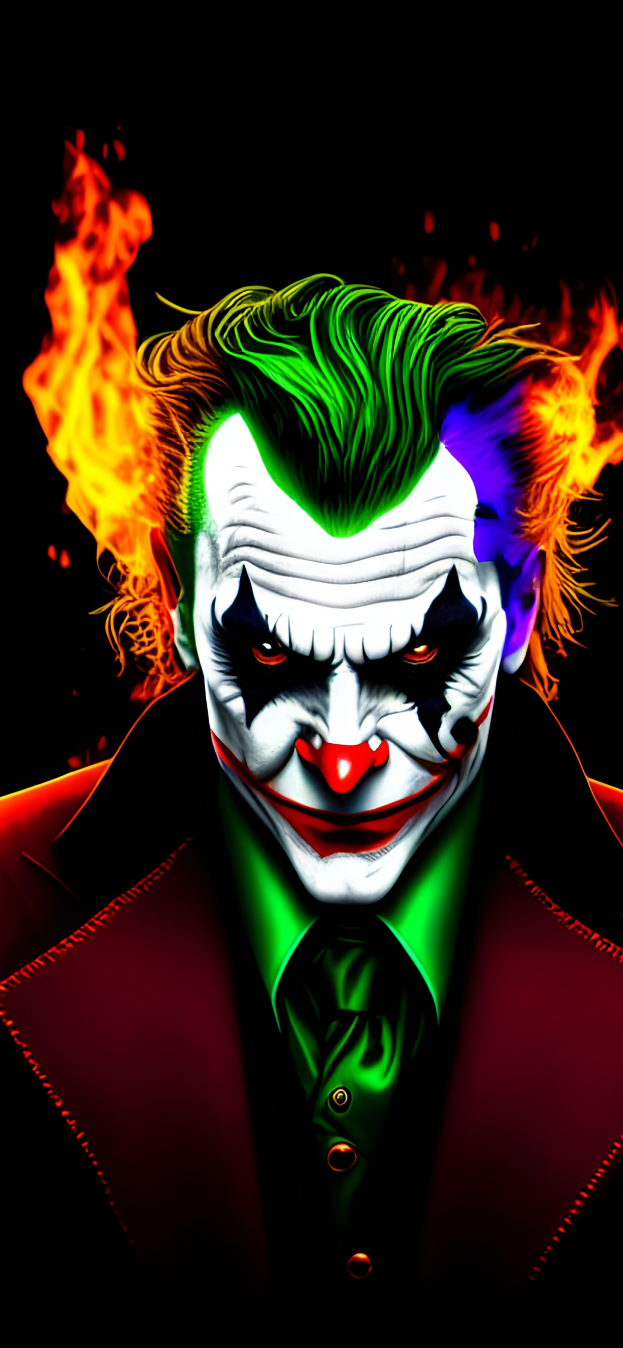 Joker, Man, Drawing, Graphic Design, Costume. Wallpaper in 1242x2688 Resolution