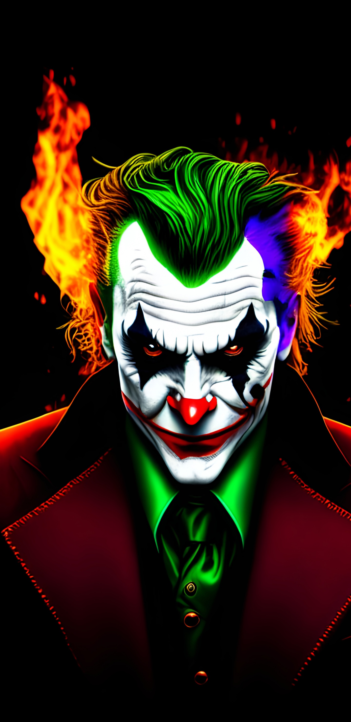 Joker, Man, Drawing, Graphic Design, Costume. Wallpaper in 1440x2960 Resolution