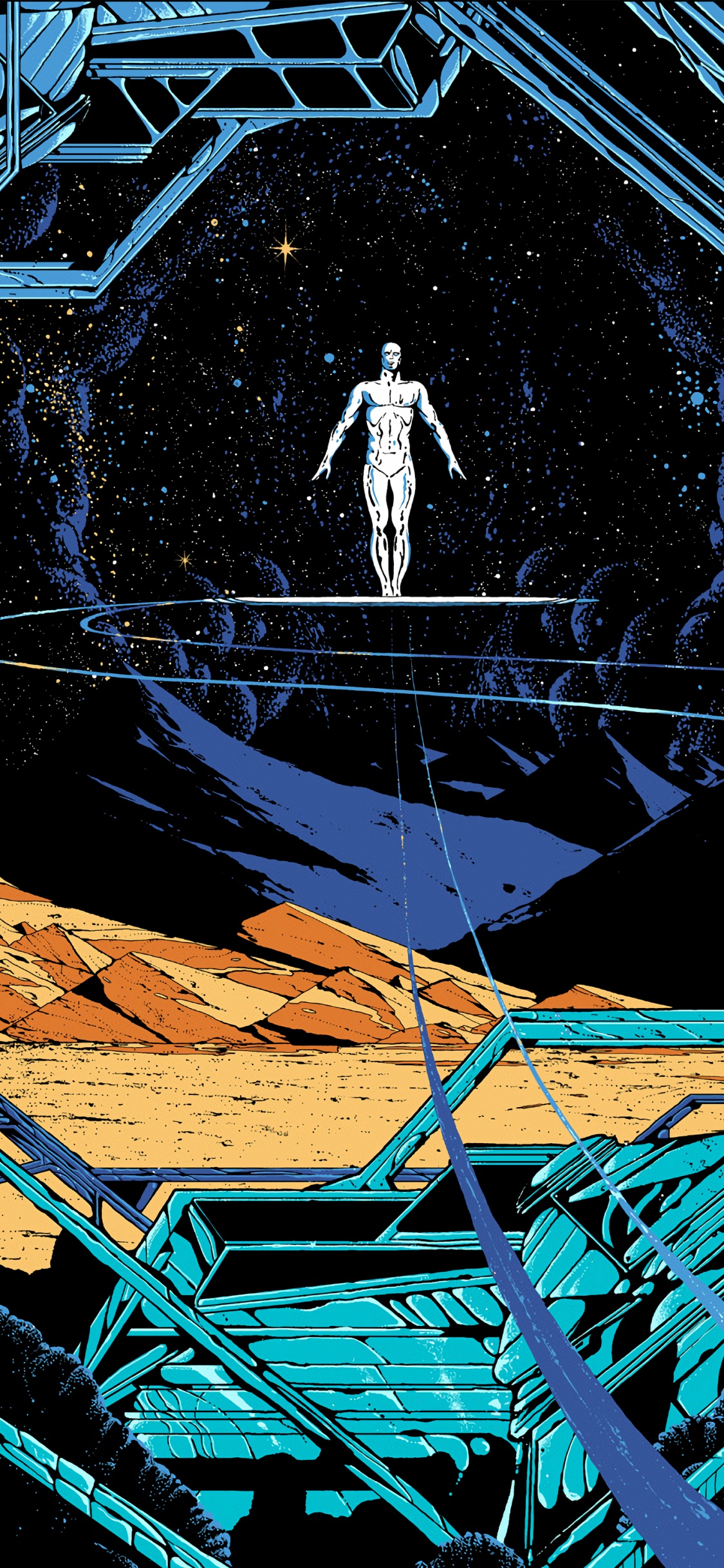 Kilian Eng Silver Surfer, Silver Surfer, Poster, Grey Matter Art, Art. Wallpaper in 1125x2436 Resolution