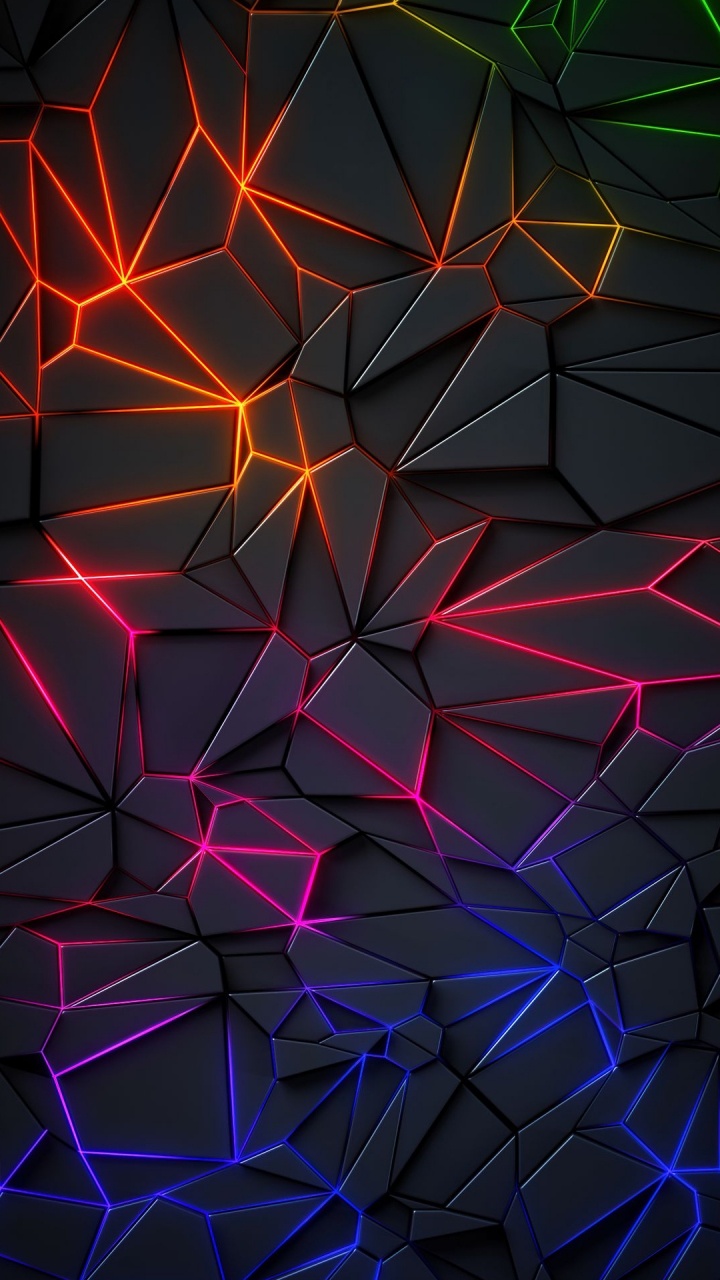 Neon-Beleuchtung, Licht, RGB-Farbmodell, Purpur, Dreieck. Wallpaper in 720x1280 Resolution