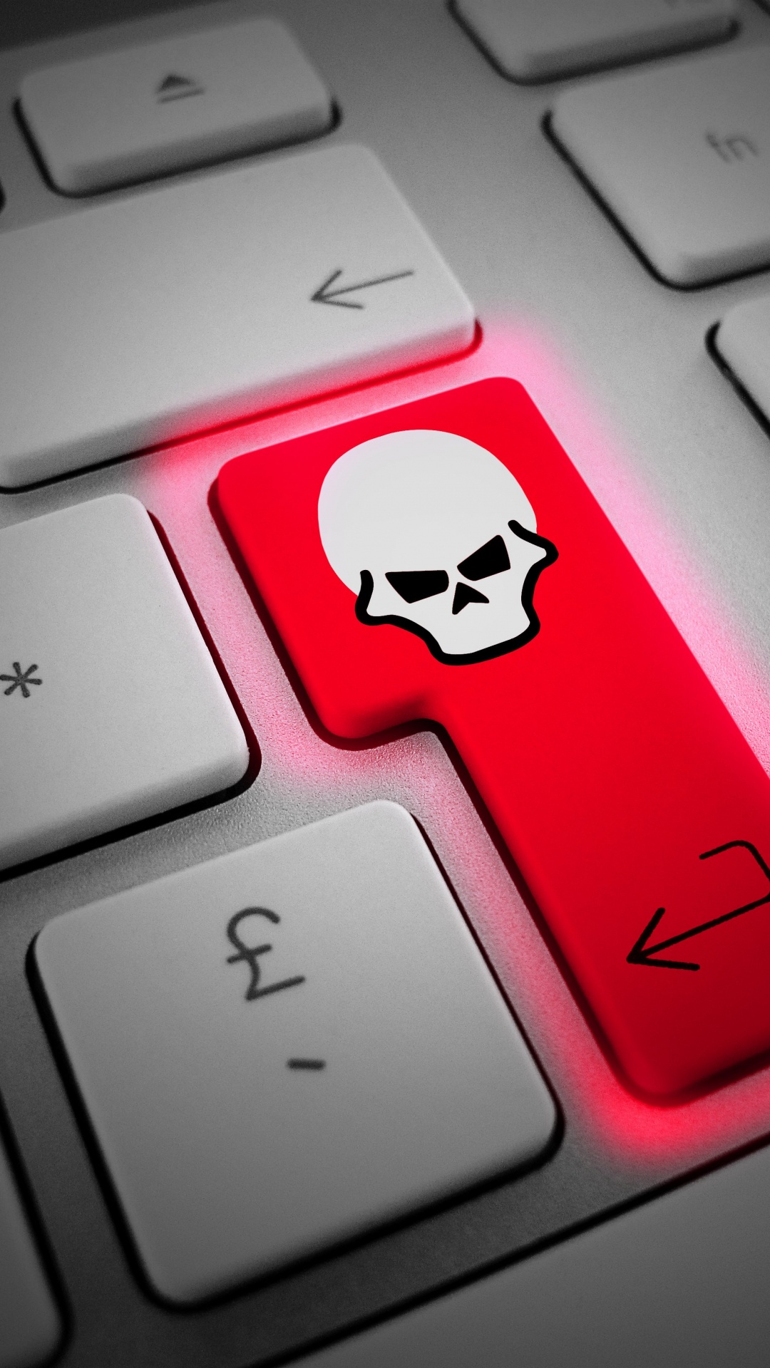 Apple-Tastatur Mit Apple-Logo. Wallpaper in 1080x1920 Resolution