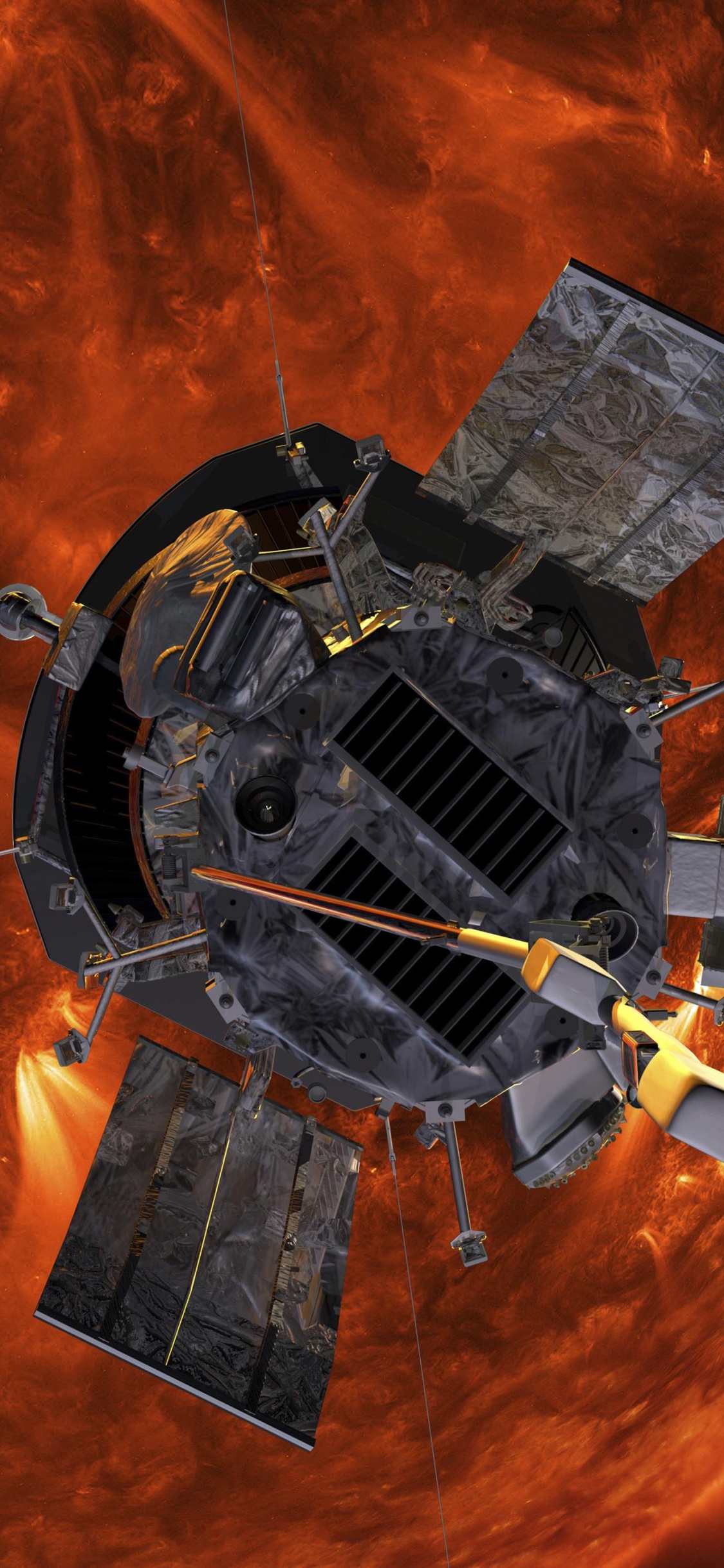 Schwarze Und Graue Kamera Auf Brauner Oberfläche. Wallpaper in 1125x2436 Resolution