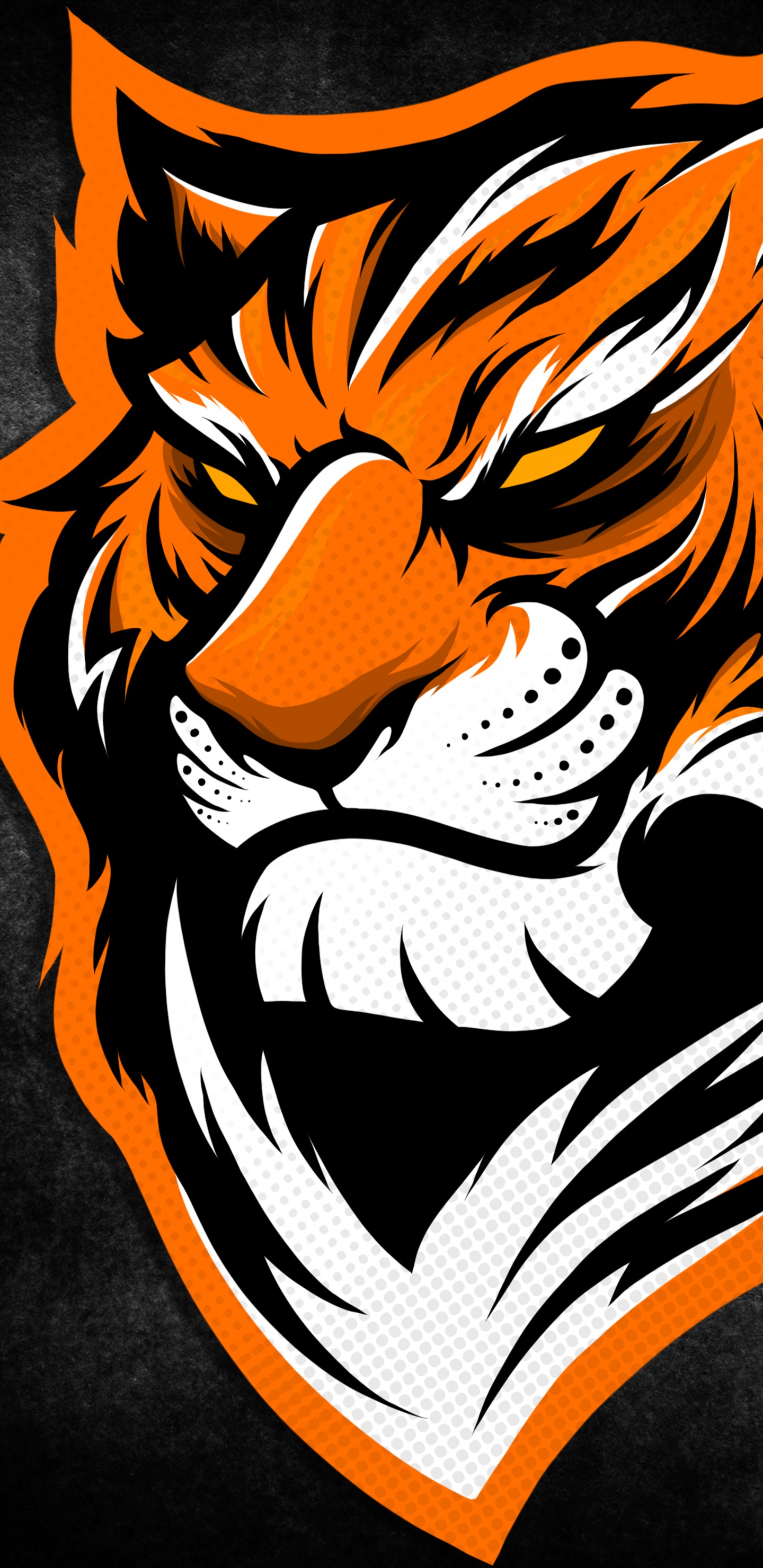 Tiger, Tiger-Logo-Kunst, Firmenzeichen, Illustration, Kunst. Wallpaper in 1440x2960 Resolution