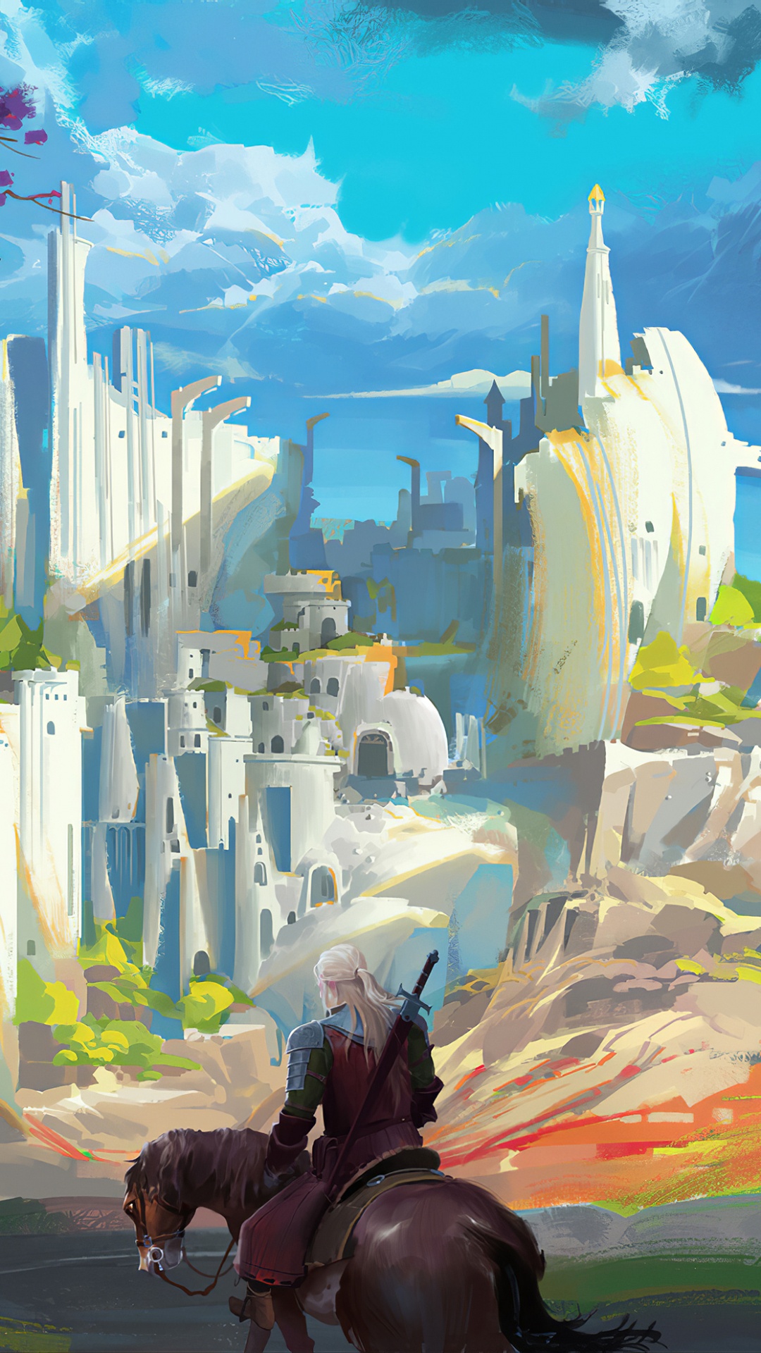 水彩画, 现代艺术, 城市, 视觉艺术, 壁画 壁纸 1080x1920 允许