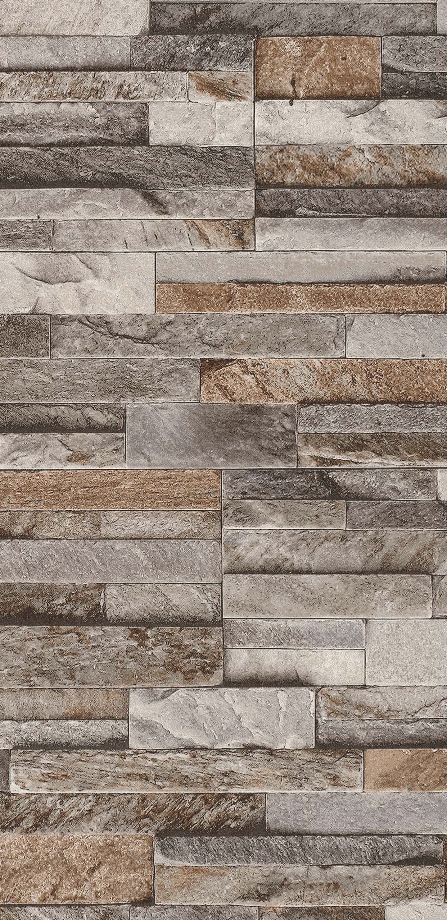 Braune Und Beige Backsteinmauer. Wallpaper in 1440x2960 Resolution