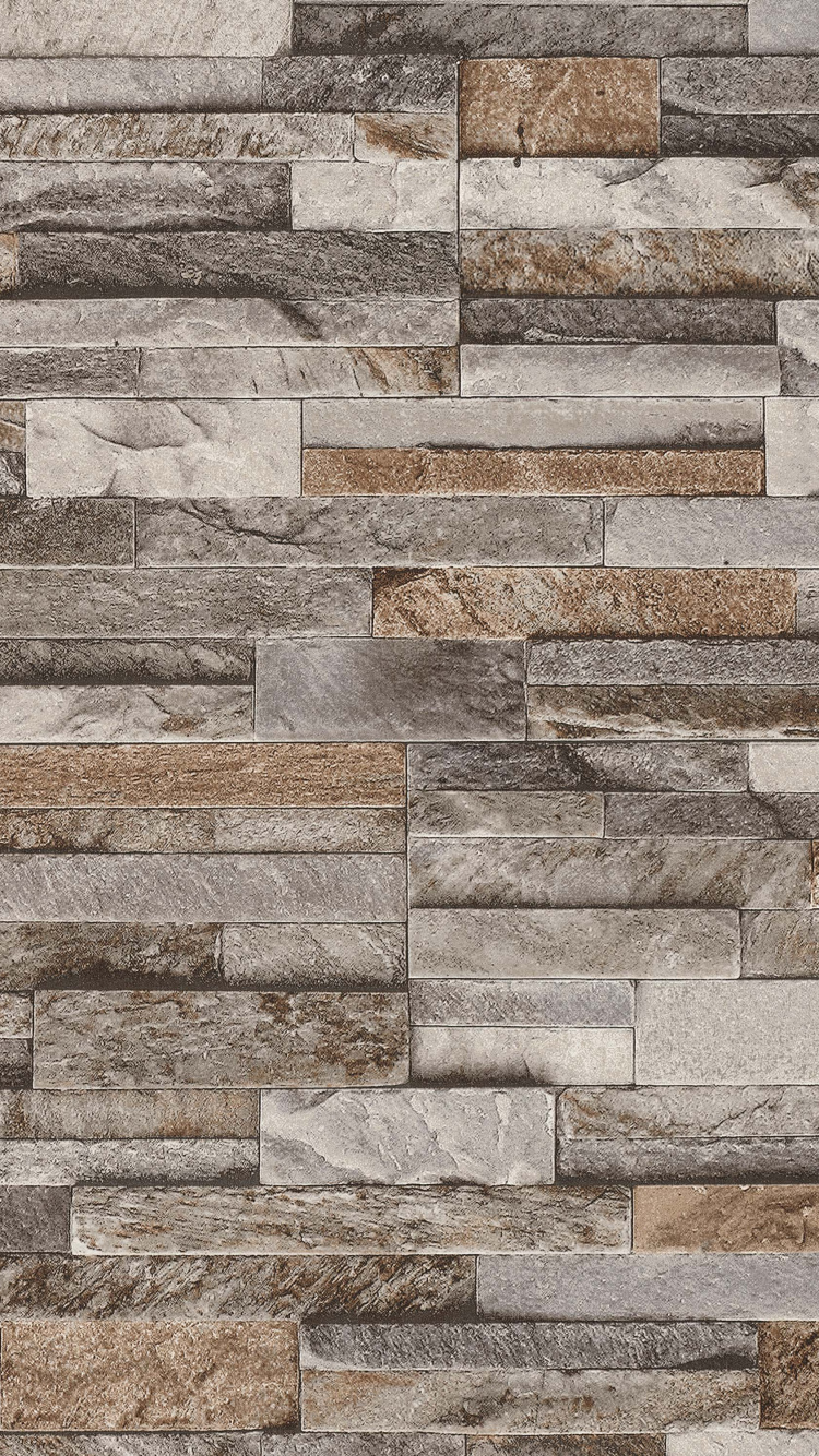 Braune Und Beige Backsteinmauer. Wallpaper in 750x1334 Resolution