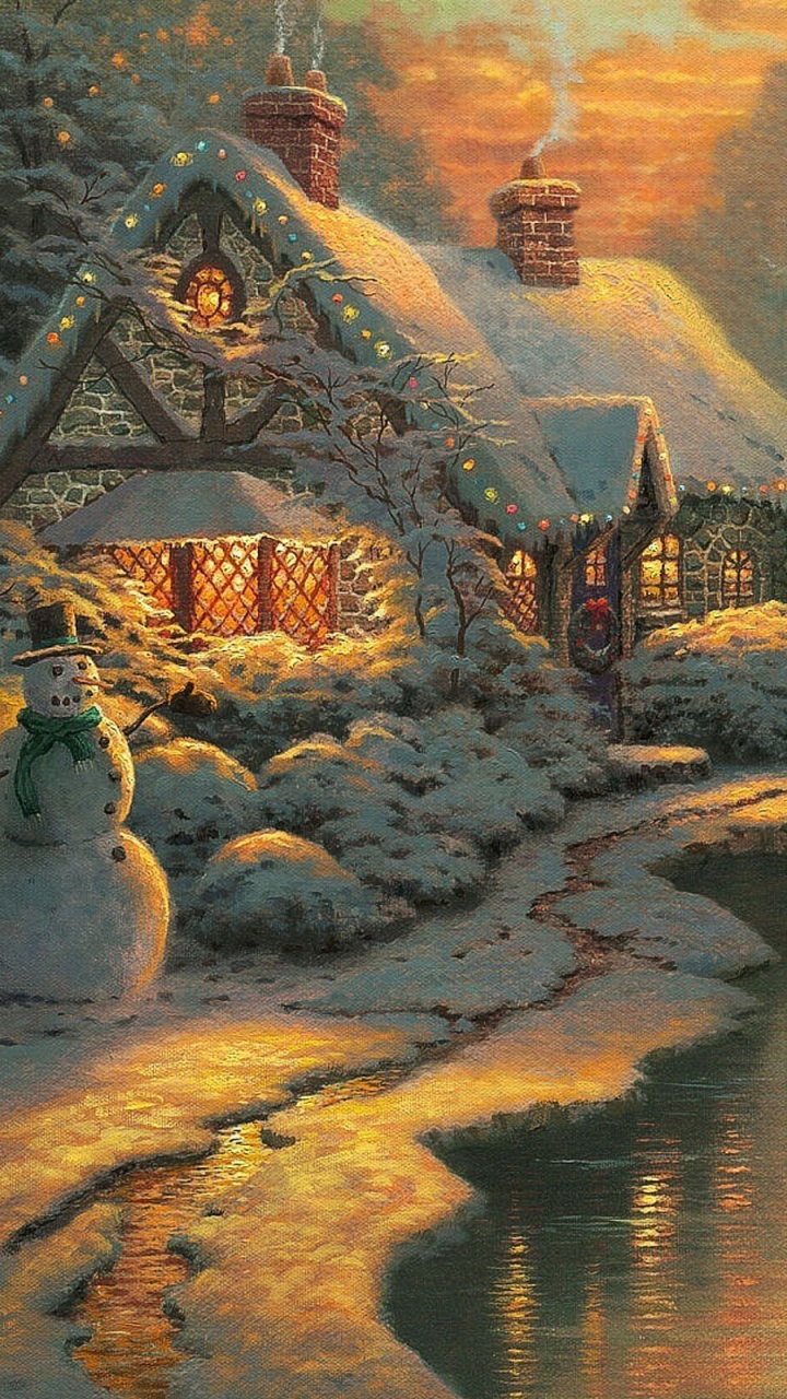 艺术, 圣诞节那天, 性质, 自然景观, 水道 壁纸 720x1280 允许