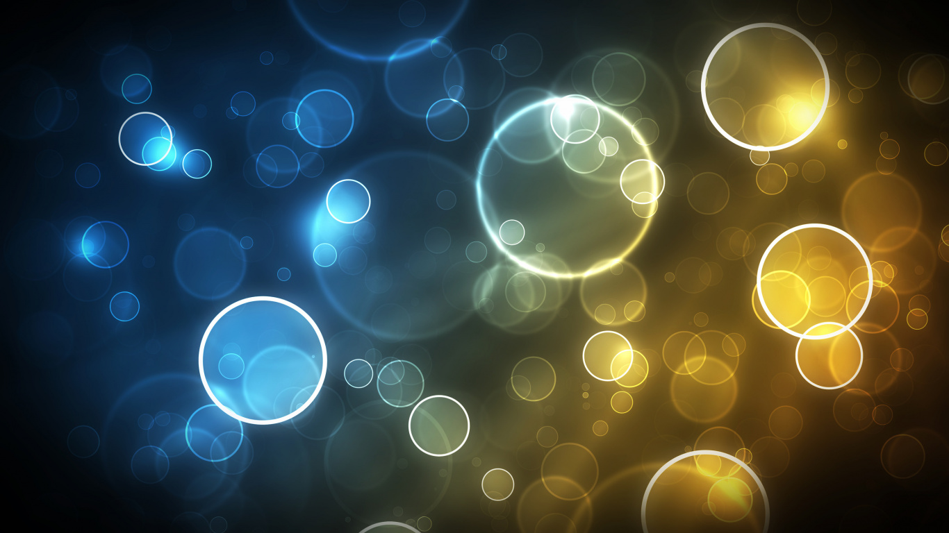 Bokeh Léger Bleu et Blanc. Wallpaper in 1366x768 Resolution