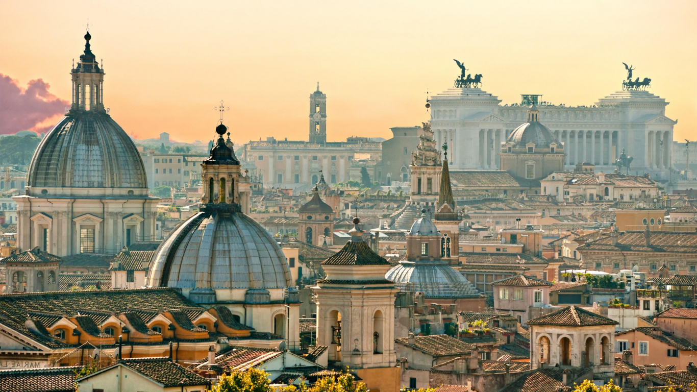 罗马, 里程碑, 城市, 大都会, 城市景观 壁纸 1366x768 允许