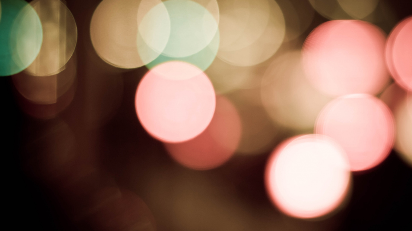 Red and Yellow Bokeh Lights. Wallpaper in 1366x768 Resolution