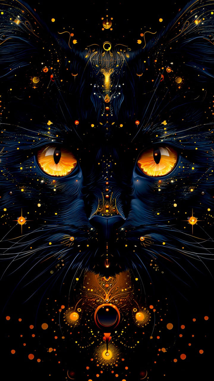 Art Fractal, Arts Visuels, Avatar, Moustache, Felidae. Wallpaper in 720x1280 Resolution