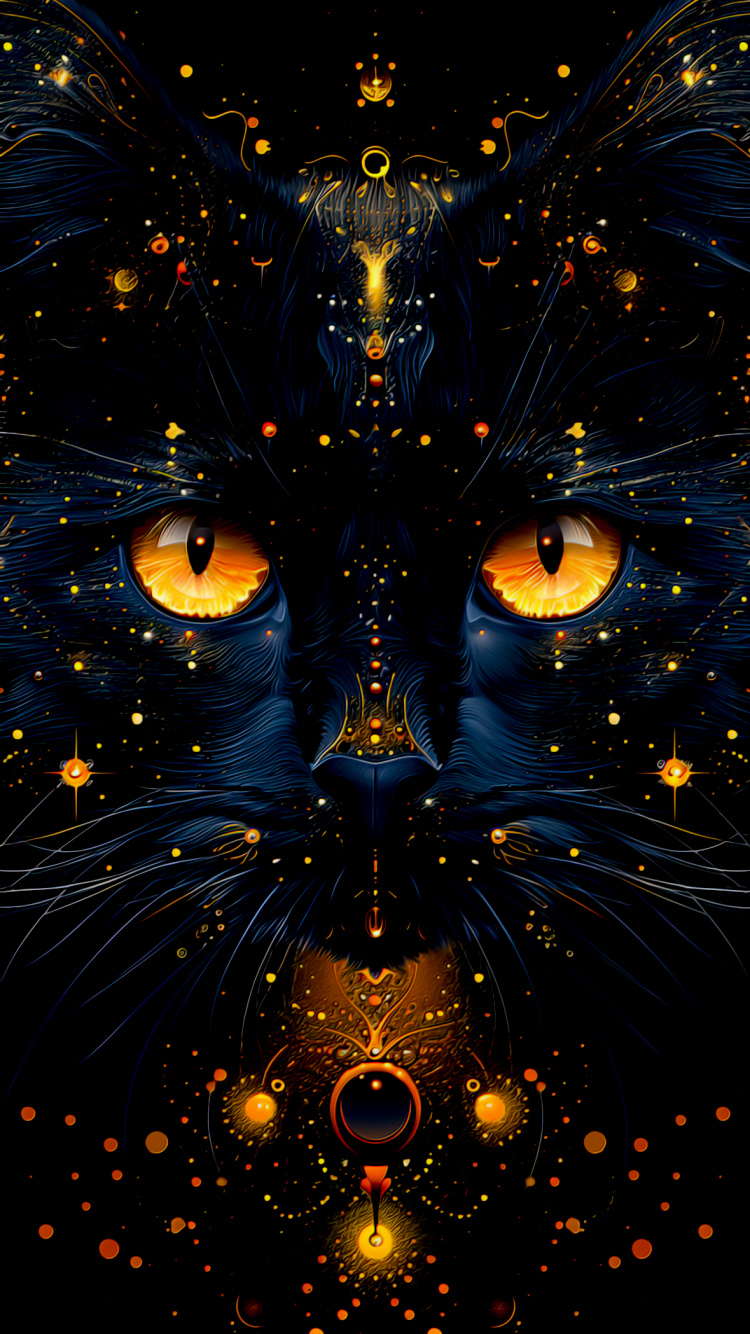 分形技术, 视觉艺术, 头像, 胡须, 猫科 壁纸 750x1334 允许