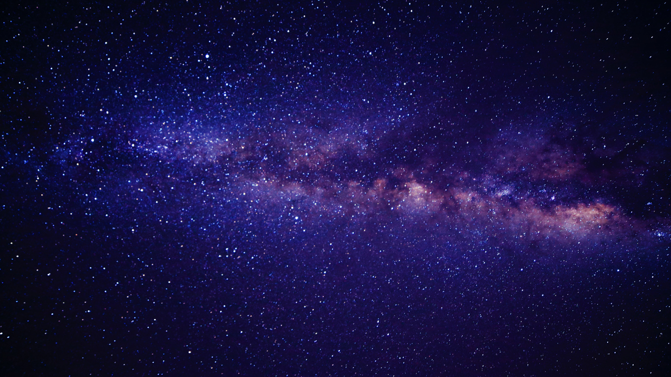 Lila Und Schwarze Sternennacht. Wallpaper in 1366x768 Resolution