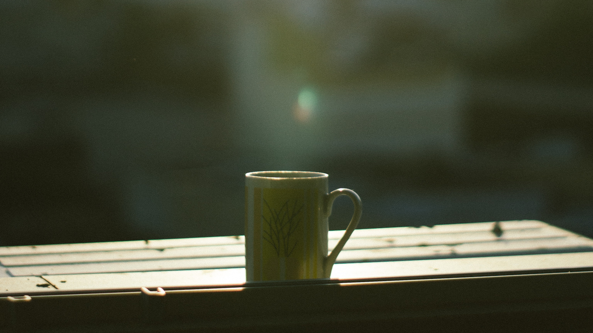 Tasse en Céramique Blanche Sur Table. Wallpaper in 1920x1080 Resolution