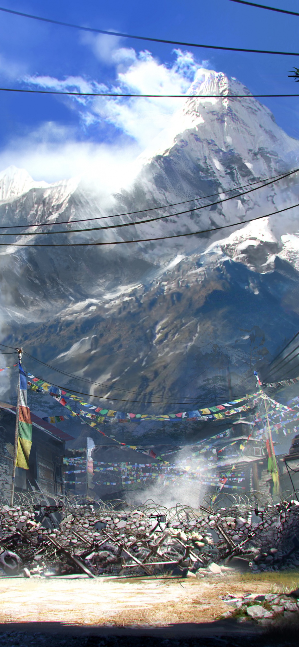 Far Cry 4, Concepto de Arte, Ubisoft, Montaña, Estación de la Colina. Wallpaper in 1242x2688 Resolution