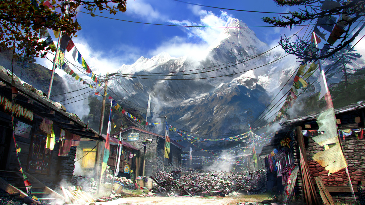 Far Cry 4, Concepto de Arte, Ubisoft, Montaña, Estación de la Colina. Wallpaper in 1280x720 Resolution