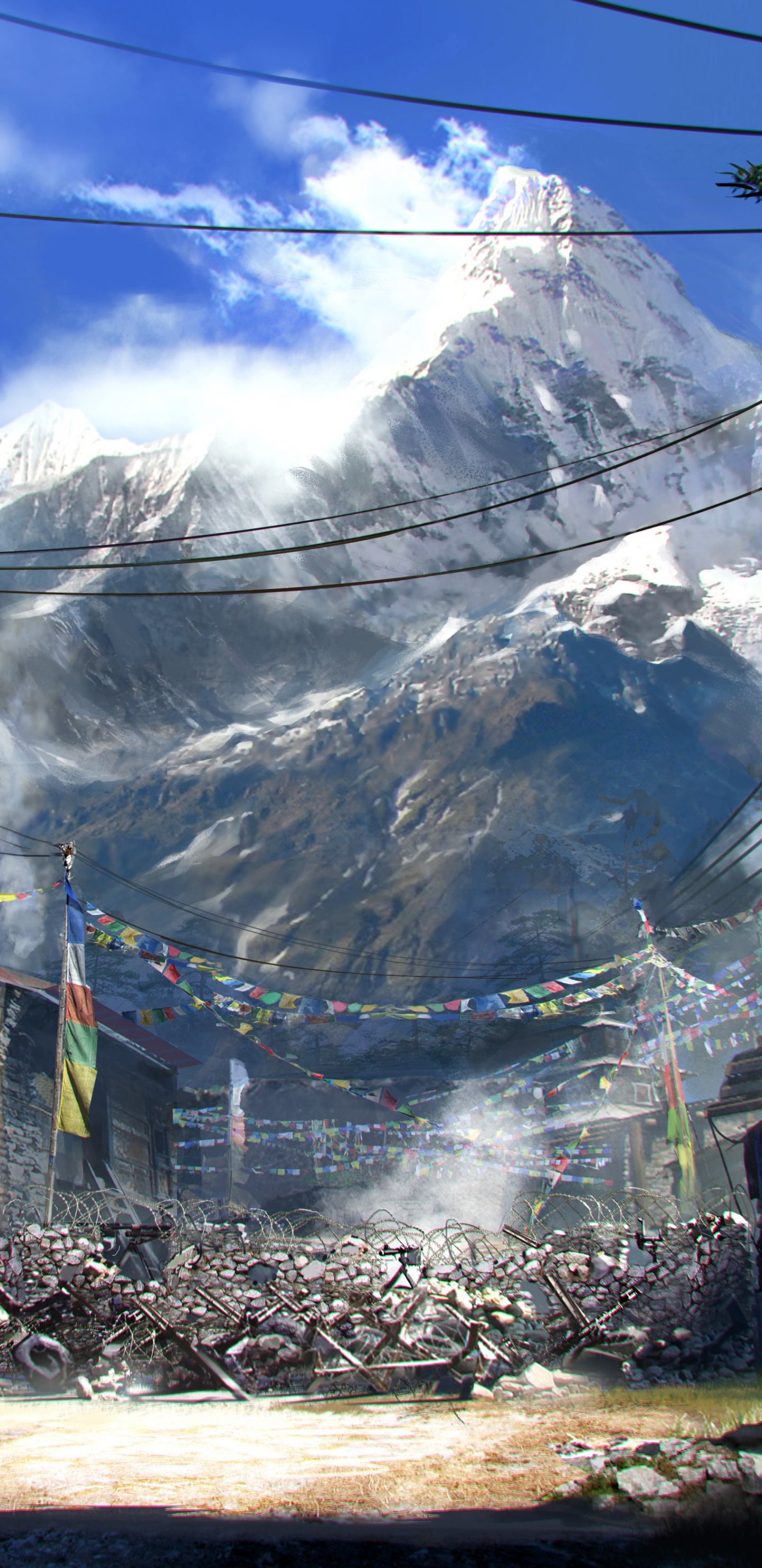 Far Cry 4, Concepto de Arte, Ubisoft, Montaña, Estación de la Colina. Wallpaper in 1440x2960 Resolution