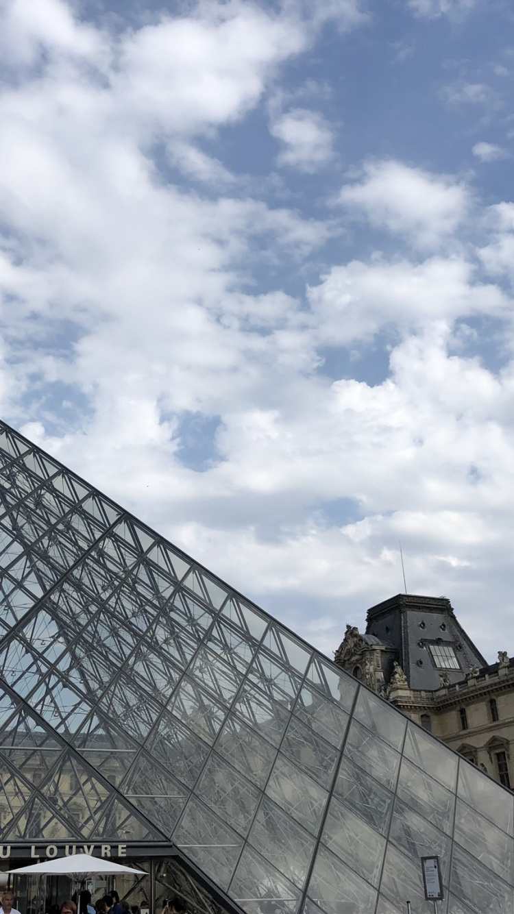 Louvre, Monument, Faade, Nature, Crowd. Wallpaper in 750x1334 Resolution