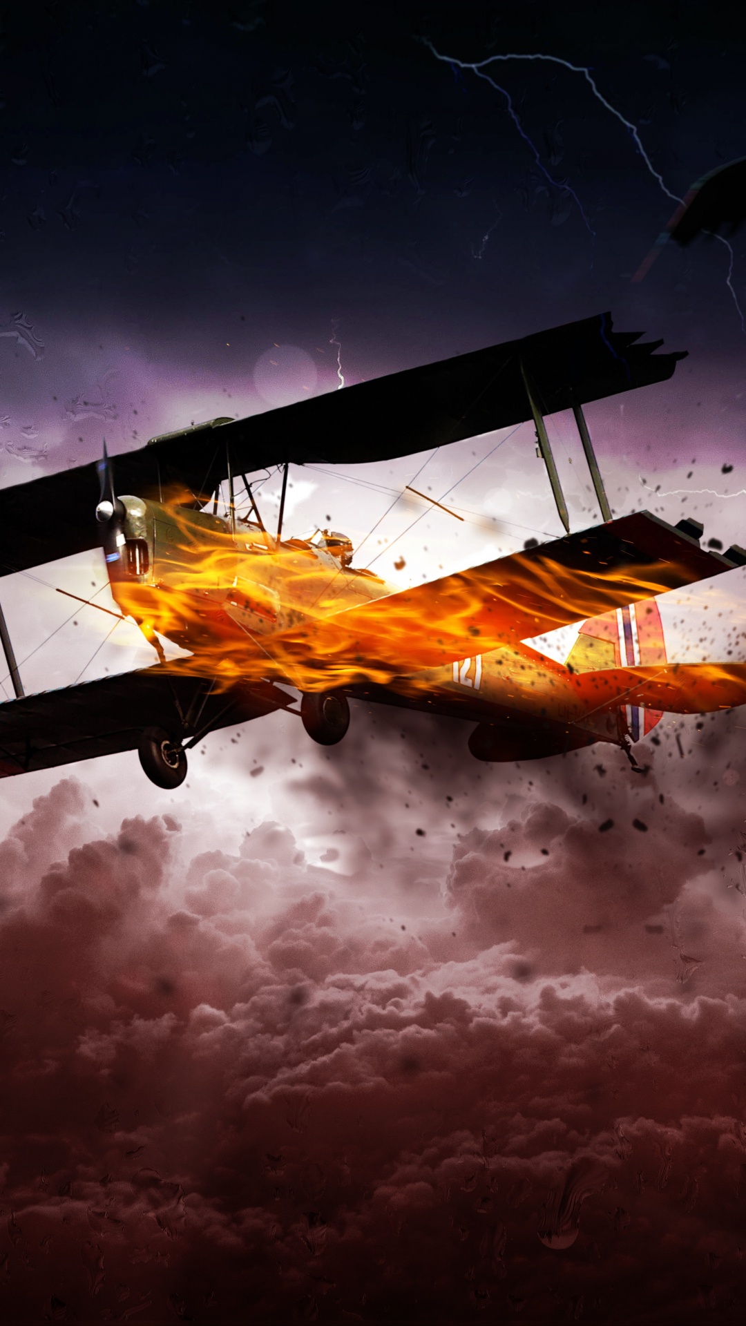 Schwarz-gelbes Düsenflugzeug in Der Luft. Wallpaper in 1080x1920 Resolution