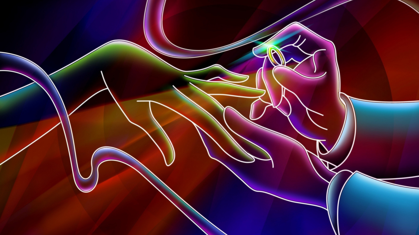 Peinture Abstraite Rouge et Bleue. Wallpaper in 1366x768 Resolution