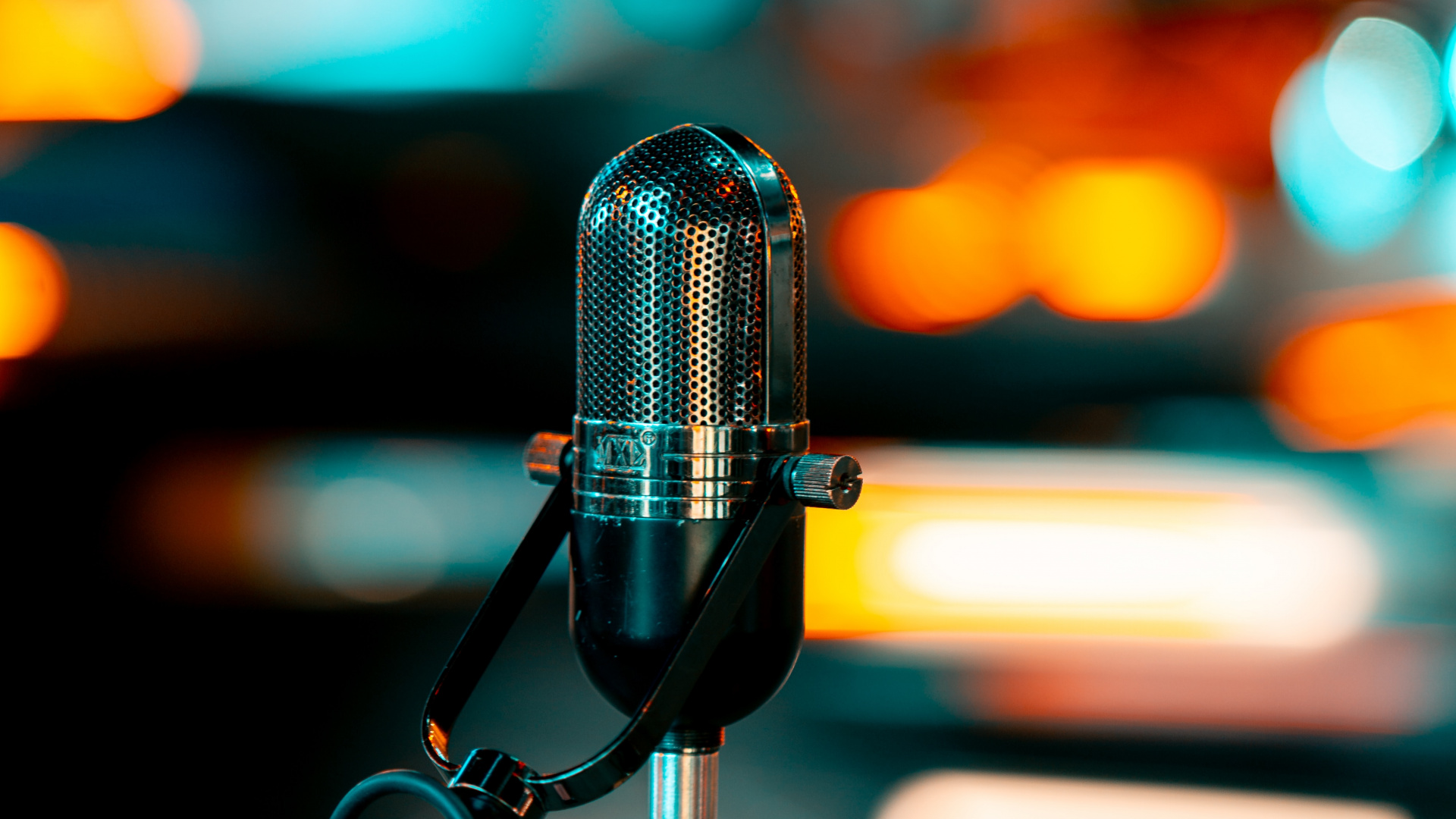 Microphone, Recording Studio, Blue, Audio Equipment, Green. Wallpaper in 1920x1080 Resolution
