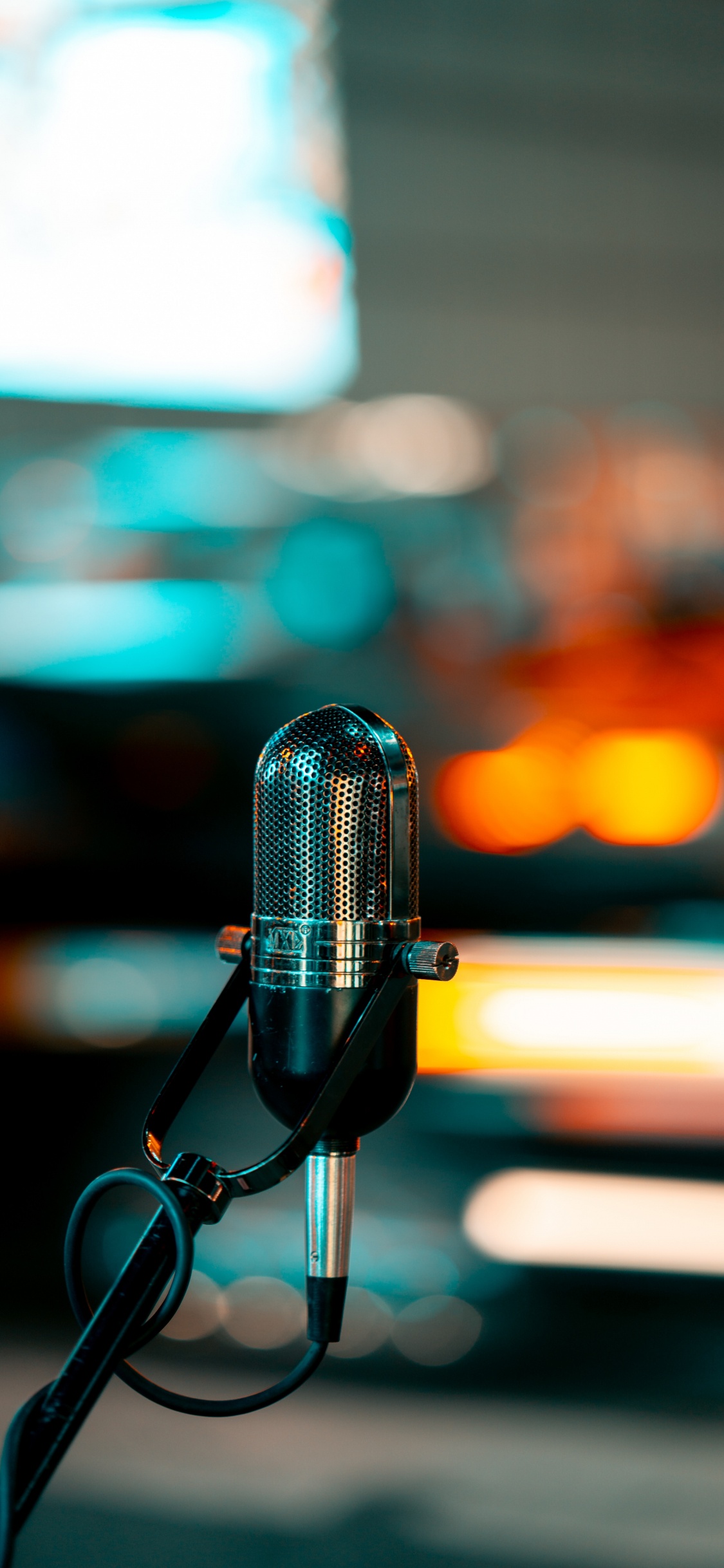 Microphone, Studio D'enregistrement, Blue, L'équipement Audio, Green. Wallpaper in 1125x2436 Resolution