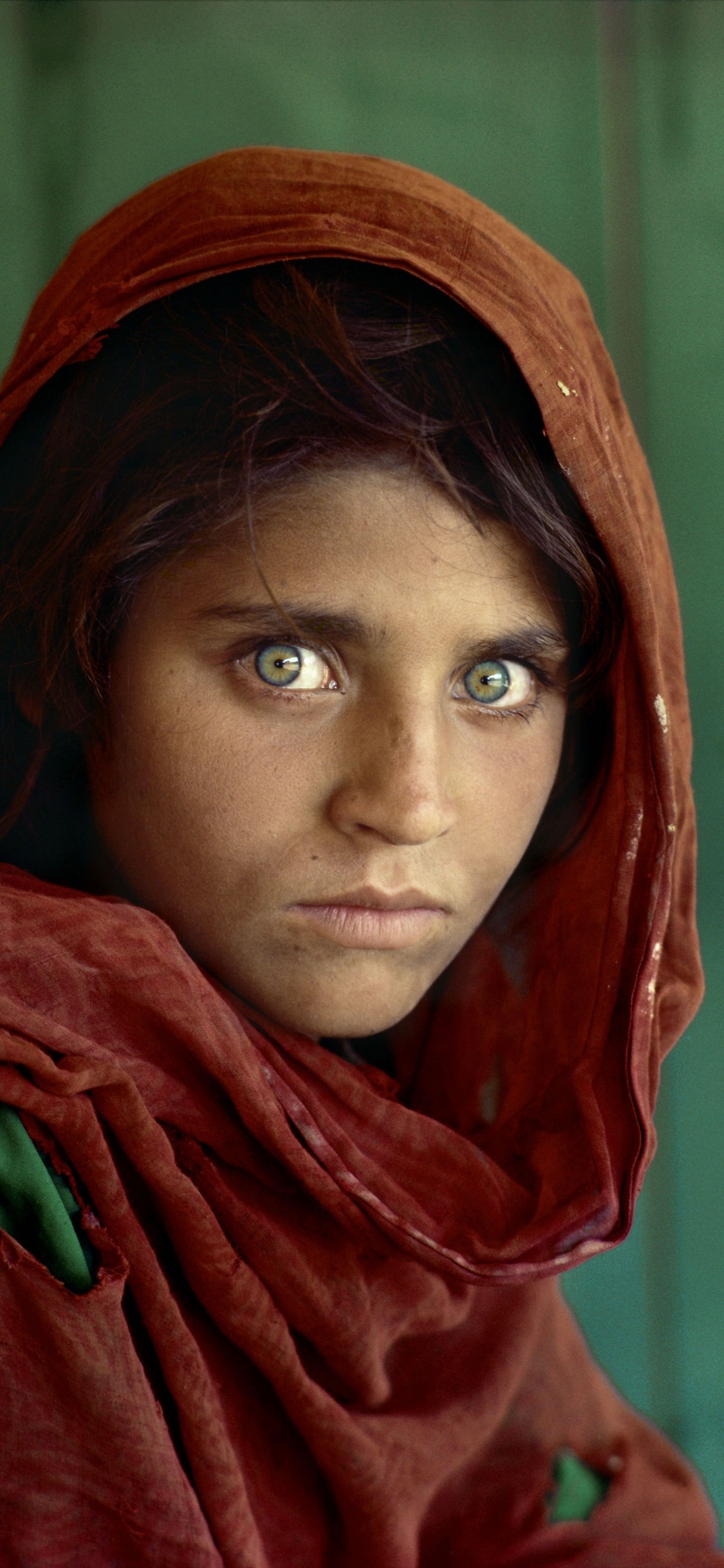 Niña Afgana, Afganistán, National Geographic, Entrecejo, Ceja. Wallpaper in 1125x2436 Resolution